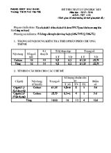 Đề thi chất lượng học kì I Vật lí lớp 8 - Năm học 2015-2016 - Trường THCS Trừ Văn Thố
